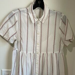 Madewell Midi Striped Cotton Shirtdress